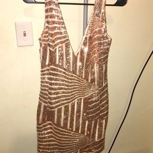 Rose Gold Sequined Dress